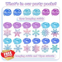 Pedel Snowflake Hanging Swirls 30pc
