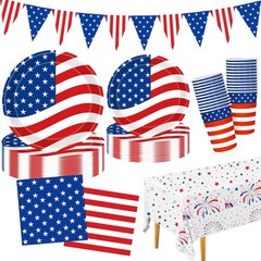 All-in-One Disposable Patriotic Party Set for Independence Day Celebrations