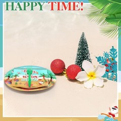 Christmas Warm Outside Beach Disposable Tableware Set (Plates, Napkins, Forks)