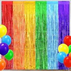 Rainbow Party Decorations, Thicken 2 Pack 3.2 x 8.2 FT Pride 6.6 x 8.2 FT