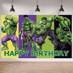 Superhero Marvel Hulk Backdrop Birthday Party Decoration Photo Background Banner