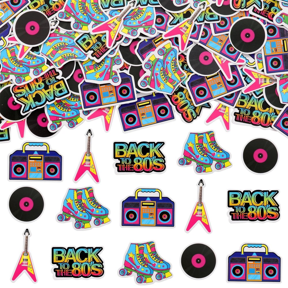 200 PCS I Love 80s Retro Confetti Back To 80s Birthday Party Decor Supplies
