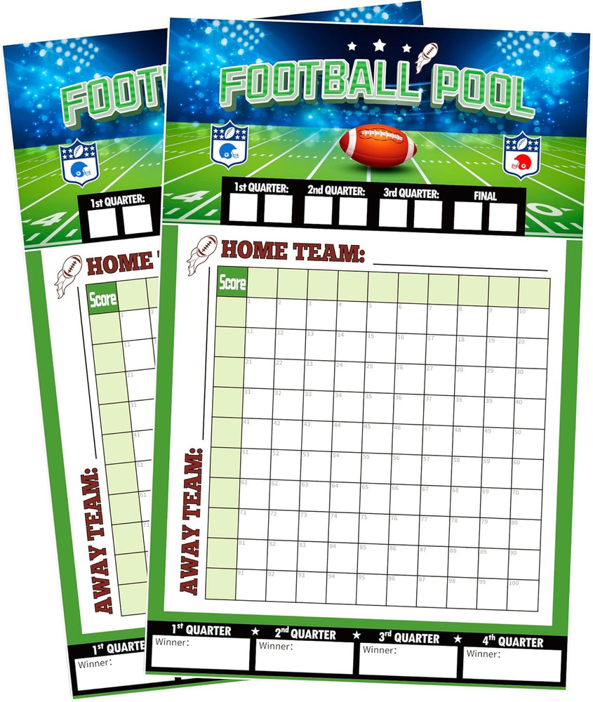 Football Party Decorations – 2 Pack Football Pool Poster – 27.5 x17.7 Inch