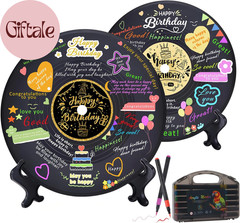 2PCS Vinyl Records Guest Book for Birthday, Happy Birthday Decorations, Unique S