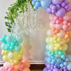 Pastel Balloons,12 Inch Macaron Pink Purple Blue Yellow Green Colorful Confetti