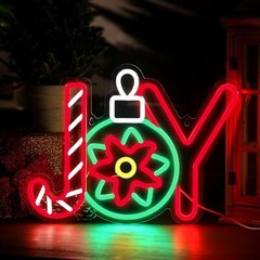 Christmas LED Sign Neon Light Bedside Night Lamp Room Home Wall Decor Lights USB