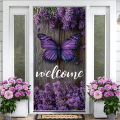 Spring Welcome Door Cover Decoration, 70.87″ x 35.43″ Door Banners for Front …