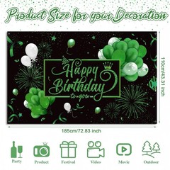 Happy Birthday Backdrop Banner – Large Fabric Photo Background for Parties