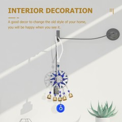 Blue Sun Decoration Mother Hanging Wind Chime Evil Eye Pendant with Bell