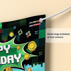 Video Game Party Decoration Kit – Includes Photography Backdrop & 10 Studio Self