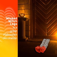 Skeleteen Wicked Witch Legs Prop – Crushed Witches Feet with Ruby Slippers Yard