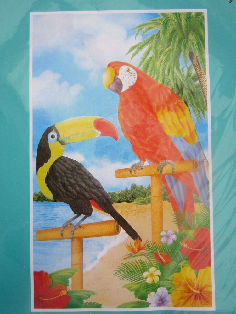 Tropical Birds W/Ocean 42″x 72″ Packaged Wall/Door Mural Decoration BRAND NEW!