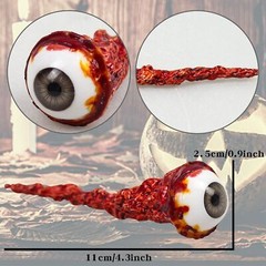 Realistic Ripped Out Bloody Eyeball for Halloween Cosplay Party Fake Scary Props