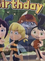 Maya the bee happy birthday backdrop 3 x 5