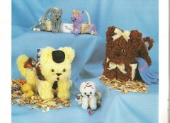 Chenille Animal Baskets Easter Decoration Craft Patterns Bunny Duck Dog Bear G95