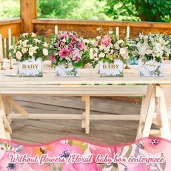 4Pack Baby Shower Centerpieces Pink Flower Boxes Party Arrangement Table Display