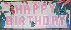 Lilo & Stitch Tropical Backdrops Birthday Party Banner Fabric Panels Decorations