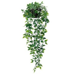 Whonline Fake Hanging Plants, Artificial Small 3.5″ x 3.2″ x 21.65″, Green