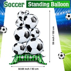 4 Pcs 3.5 ft Giant Standing Soccer Foil Balloons for Sports Themed Party Deco…