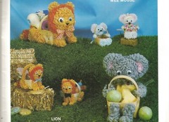 Chenille Animal Baskets Easter Decoration Craft Patterns Bunny Duck Dog Bear G95