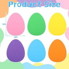 Large Foam Easter Egg Cutouts 6 Inch Colorful Bulletin Board Decor 48 PCS