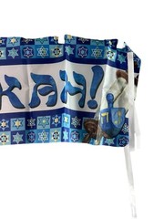 Happy Hanukkah Long Banner Large Polyester Flag Indoor Outdoor Decoration