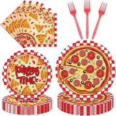 Pizza Time Food All Occasion Disposable Tableware (Plates, Napkins, Forks)