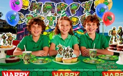 98Pcs Ninja Turtles Party Decorations Ninja Turtles Balloons Backdrop Tablecloth
