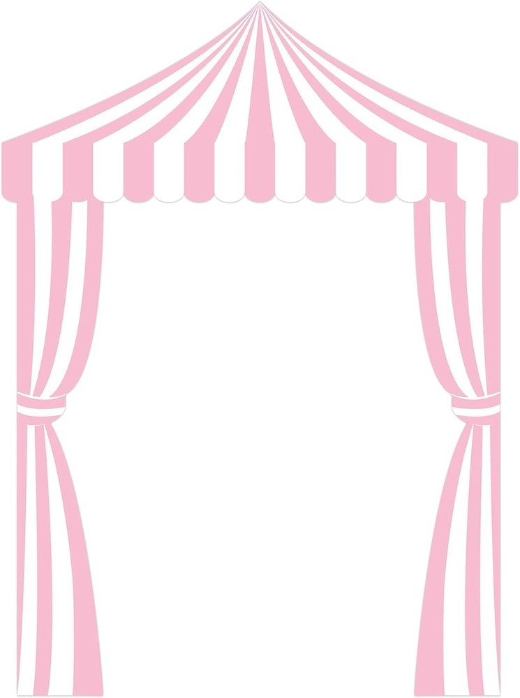 Pink Circus Party Awning Carnival Theme Decorations Circus White and Pink Stripe