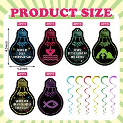 24 Pack 2026 VBS Party Decorations Light Bulb Spiral Hanging Decorations Jesu…