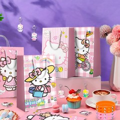 110 Pcs Hello Kitty Party Favors,Hello Kitty Kids Party Bag Sticker Chain Badge