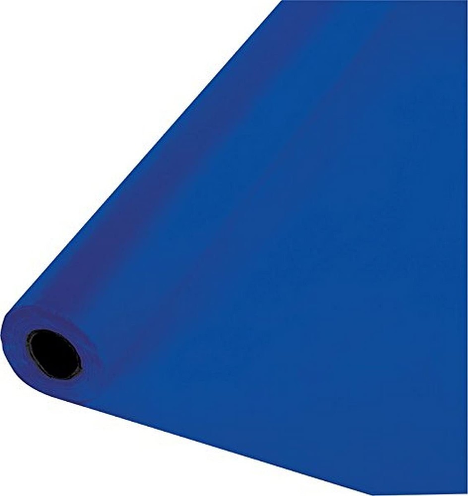 Creative Converting 100 X 40 Cobalt Blue Plastic Banquet Table Cover Roll-