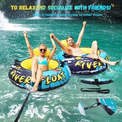 Large Heavy Duty Inflatable River Tube with Cup Holders & Backrest