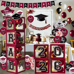 Class of 2026 Graduation Balloon Boxes Set Congrats Grad Party Decor Kit