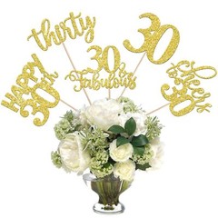 15-Pack Gold 30th Birthday Centerpiece Sticks Cheers to 30 Years Table Toppers