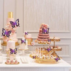 3D Butterfly Wall Decor Pcs Multiple Sizes Styles Butterfly 24 Pve Black Purple