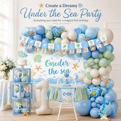 First Birthday Party Decorations Set «Oneder the Sea» NEW