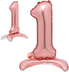 16″ Inch Standing Single Rose Gold Alphabet Letter Number Balloons Aluminum Hang