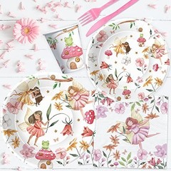 Fairy Party Decorations Set – Enchanted Forest Tableware, Plates, Cups, Napkins