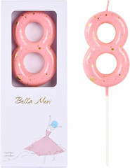 2.76 Inch Classical Pink Gold 3 Number Birthday Candles, Gold & Cake Number Cand