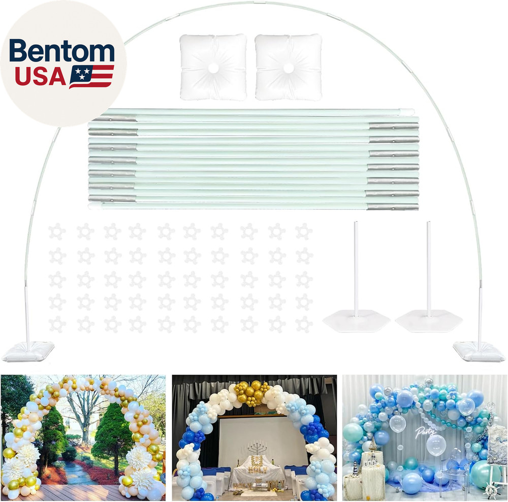 Balloon Arch Stand Kit, 10FT Wide & 7.5FT High Adjustable Balloon Arch Frame, Id