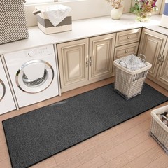 AREDO Runner Rug with Non Slip Rubber Backing, 6′ x 2′ (Runner), Black