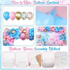 Pink and Blue Baby Reveal Balloon Garland Decorations 138pcs Party Supplies