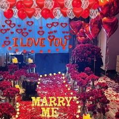 Marry Me Light Up Letters Proposal Decorations, 7Pcs 8.5″ Marry Me Sign, 24Pc…