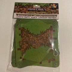 MINECRAFT BIRTHDAY BANNER «happy birthday» 7.82′ long NEW!