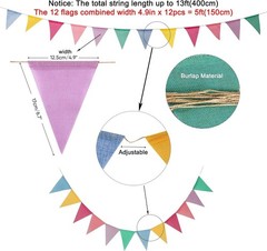 Pennant Banner Flags Pastel – Colorful Triangle Banners for Birthday Easter C…