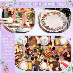 96 Pcs Spring Wildflower Paper Plates Disposable 7 Inch Floral Dinner Plates …