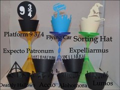 HARRY POTTER WIZARD THEME CUPCAKE WRAPPERS x12 UNIQUE WAY TO DISPLAY CUPCAKES