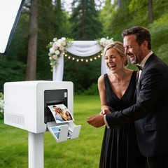 Photo Booth Printer Stand with Wheels Heavy Duty Metal for Wedding,Party & Event