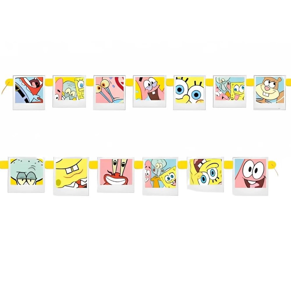 Spongebob Squarepants Jointed Banner Multicolor Birthday Party Decoration